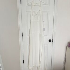 Lulu's White Halter Wedding Dress